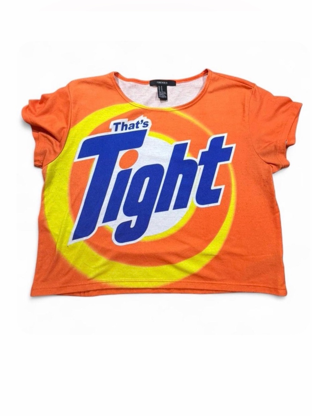 Forever 21 "That's Tight" Graphic Crop Tank Top Orange Y2K Size M